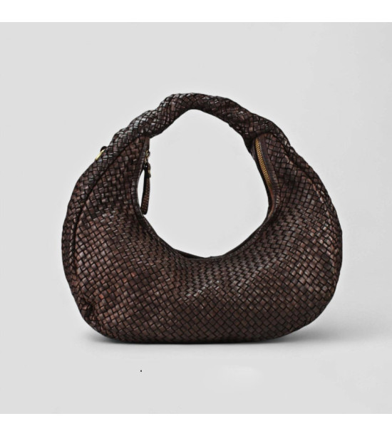 Anna - Borsa in pelle intrecciata effetto vintage